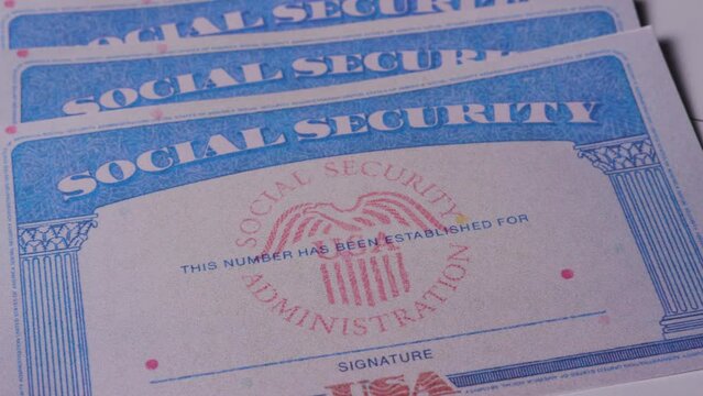 4 close up social security card ssn with approved stamp concept