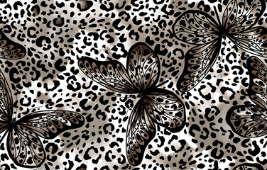 Leopard and zebra pattern design, illustration background, brown leopard and zebra design pattern....