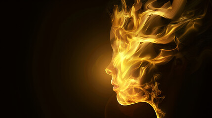 silhouette of a person with a candle , generative ai