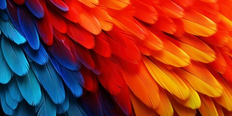 Macaw feathers background, Scarlet Macaw
