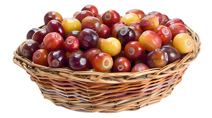Jujubes in a Basket , on white