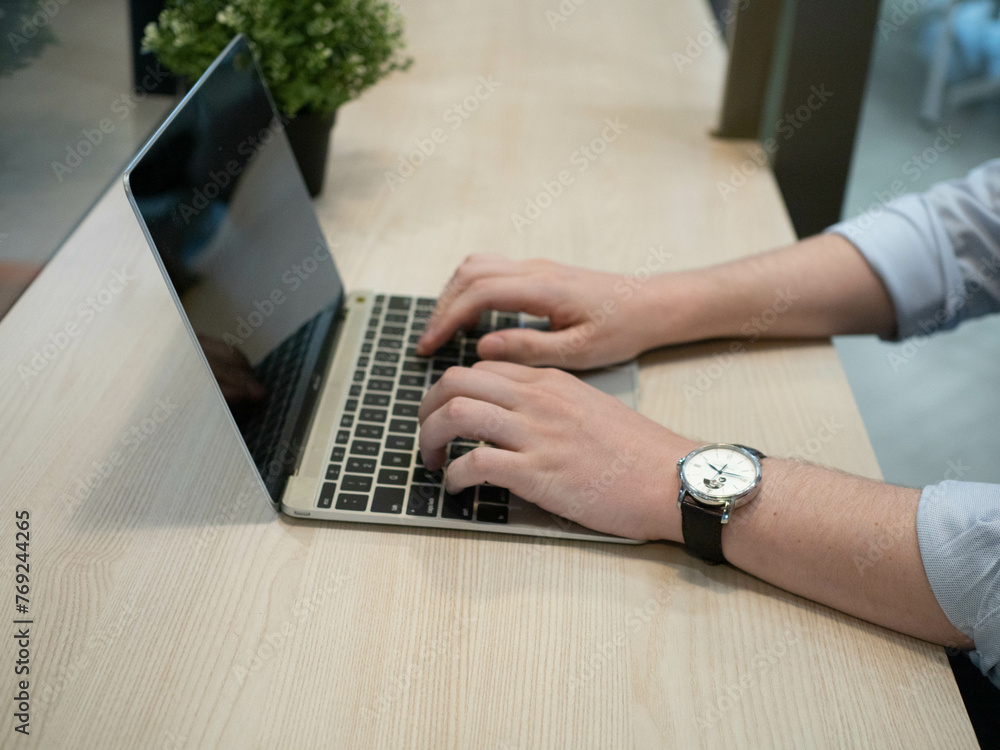 Poster work job career occupation technology keyboard digital computer notebook business button hand finger
