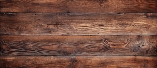 A detailed closeup of a brown hardwood plank table with a grainy texture, showcasing the natural...