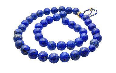 Lustrous Lapis Lazuli Necklace isolated on transparent Background