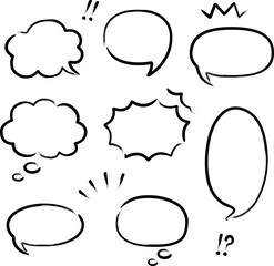 ブラシで描いた吹き出しセット