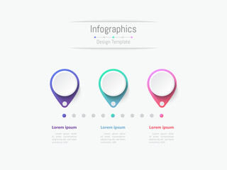 Infographic 3 options design elements for your business data. Vector Illustration.