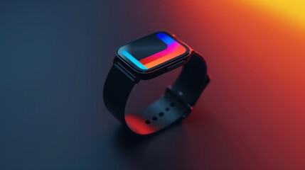 Blank mockup of a fitness tracker with a vibrant color display and intuitive navigation. - obrazy, fototapety, plakaty
