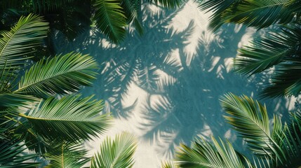 Tropical Paradise. Palm shadows dance on turquoise water.