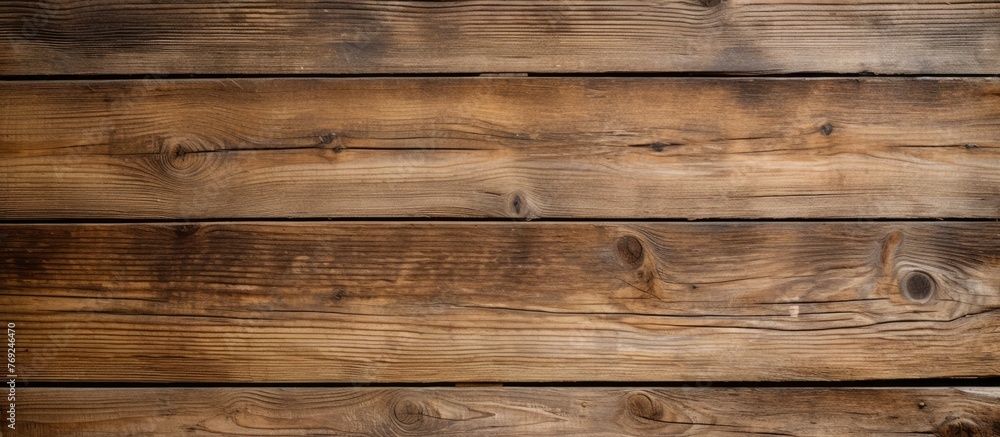 Poster detailed view of a rustic wooden wall featuring multiple individual boards and planks creating a tex