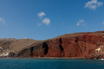 Fototapeta na wymiar Santorini caldera, Cyclades Islands, Aegean Sea, Greece