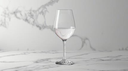 Obraz premium Blank mockup of a glass wine glass with a sophisticated and elegant label design.