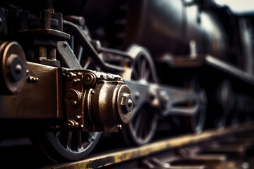 Closeup of Train Brakes - obrazy, fototapety, plakaty