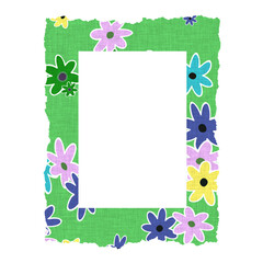 cloth frame with flowers - pattern you might find on a 50's - 70's house dress or bolt of cloth in a fabric store- retro  - 769250232