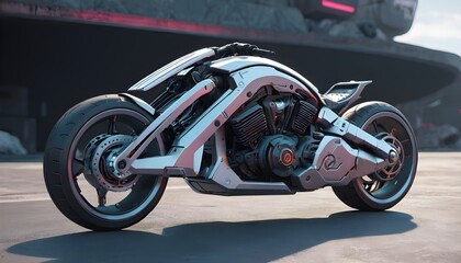 the concept art of the futuristic motorcycle