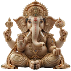 Tuinposter hindu god Ganesh elephant in India Diwali isolated on white © Lina