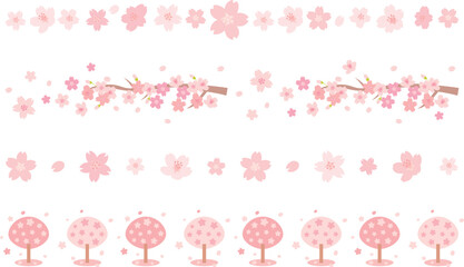 かわいい桜の素材セット