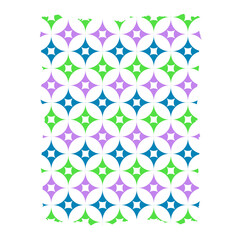 set of green and violet same size symmetrical geometric shapes in an orderly background pattern - 769252438