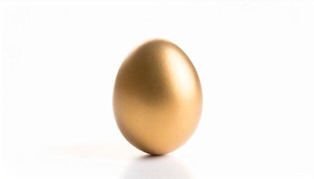 one golden egg isolated on white background conceptual image