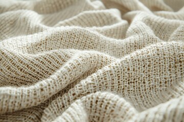 Cotton Closeup shots of cotton fabric, showcasing its soft texture, natural fibers, and weave patterns, commonly used in clothing, bedding, and home textiles , octane render - obrazy, fototapety, plakaty