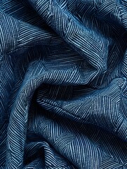 Denim Macro shots of denim fabric, showcasing its rugged texture, indigo dye, and twill weave pattern, commonly used in jeans, jackets, and casual apparel , super detailed