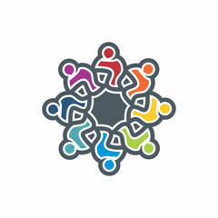 team work icon logo template