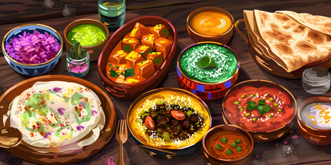 Top View Arabic Food Composition For Ramadan Background