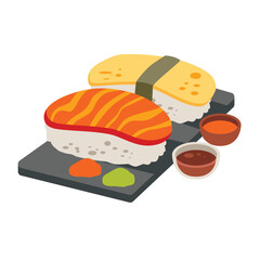 Sushi vector illustration, japanese popular dish