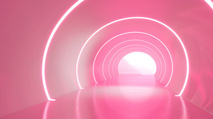 Futuristic Light Tunnel Stage for Product Presentation