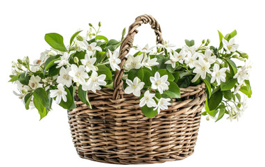 Stephanotis Arrangement in a Basket isolated on transparent Background