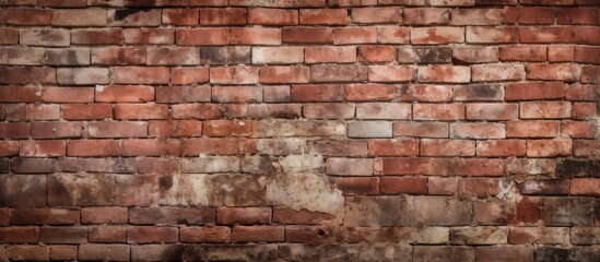 A detailed view of a brick wall showcasing the intricate patterns created by the composite material, bricks, and mortar. The texture contrasts beautifully with the surrounding wood and font