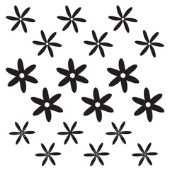 Black color flower shape icon