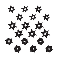 Black color flower shape icon
