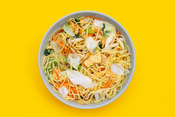 Chinese-styled fried noodle. Asian cuisine