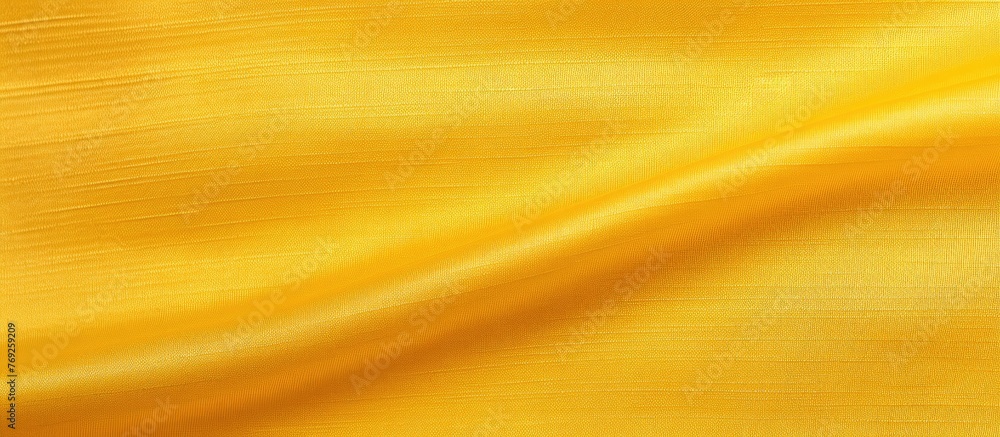 Aufkleber close-up view of a vibrant yellow fabric with a very delicate and fine pattern, suitable for various