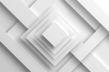 Abstract white and gray gradient geometric square with lighting and shadow background. Modern futuristic wide banner design