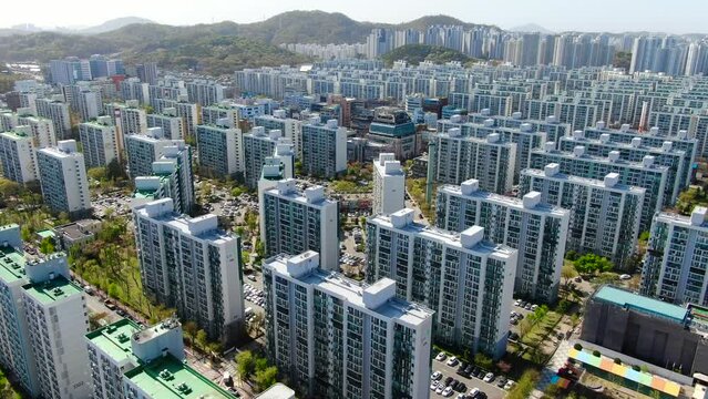 Scenery of an apartment complex in Haan-dong, Gwangmyeong-si, Gyeonggi-do, Korea