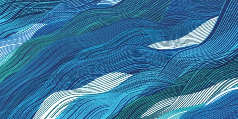 Draagtas 青　和柄　波　背景  © J BOY