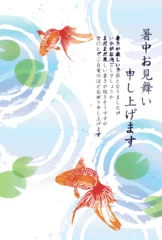 Poster 金魚　夏　和柄　背景  © J BOY