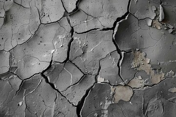Grey Cement texture of floor, Vector 3D Backdrop of Gray Concrete wall room surface with cracked texture pattern