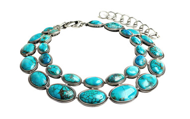Glowing Turquoise Necklace isolated on transparent Background