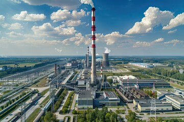 panoramic view of the coal-fired power plant in Belchatów, Poland
