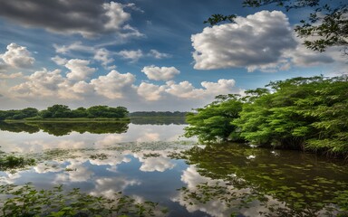 clouds over the river