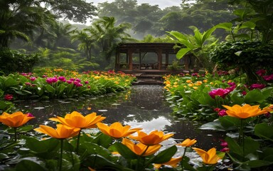 japanese garden in spring