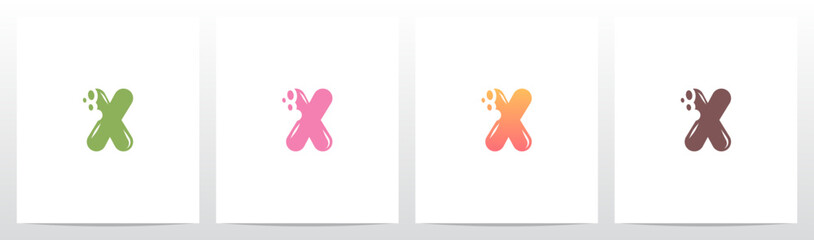 Bite Cookies Cake Letter Initial Logo Design X