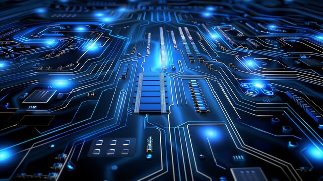 Electronic circuits, blue neon light, Software and Web Developer Programming Code, Binary Abstract Computer Script, Program Developing digital background.