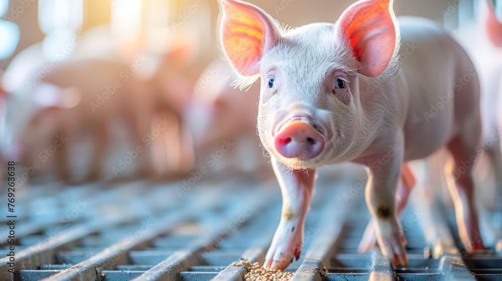 Poster Efficient automatic feed system in large swine production unit catering to a group of pigs