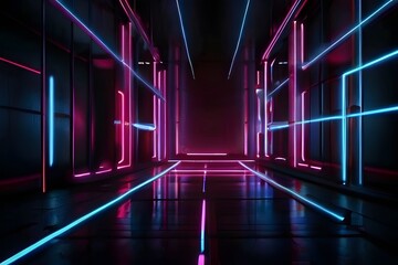 Aesthetic dark wallpaper background, neon light Generative AI
