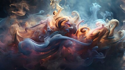 The ethereal, swirling smoke background will evoke a magical world of magic and daydreams - obrazy, fototapety, plakaty