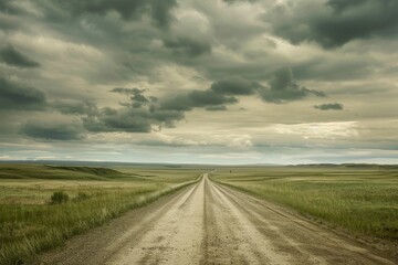 Fototapeta na wymiar road in Saskatchewan, prairies of Canada, good quality landscape photo 