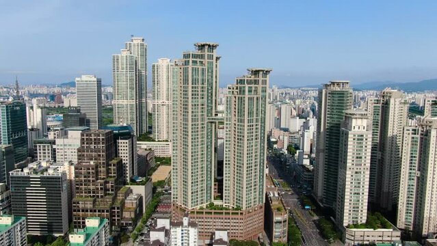 Scenery of high-rise apartment complex in Mok-dong, Yangcheon-gu, Seoul, South Korea